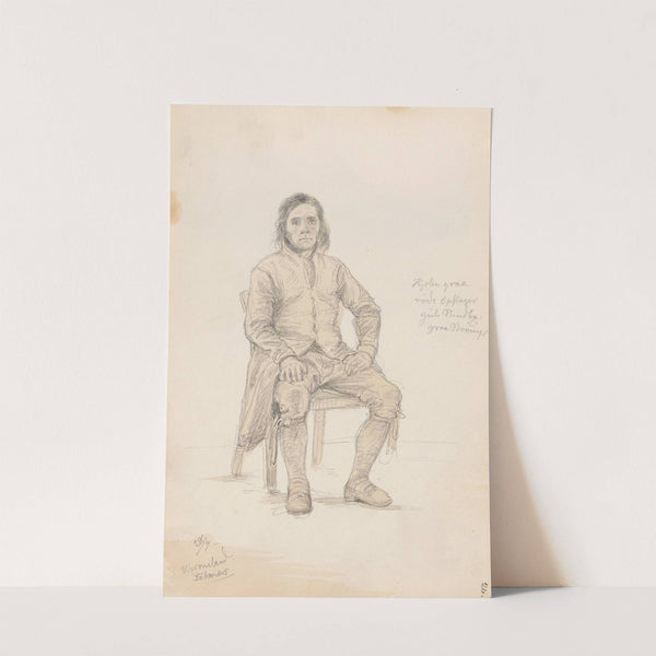 Sittende mann, Likenäs (1852) by Adolph Tidemand