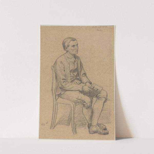 Sittende mann med bok (1860) by Adolph Tidemand