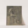 Sitting boy by Jozef Hanula