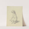 Sitting dog to the left by Victor Müller
