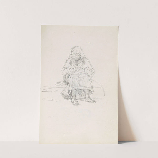 Sitting female figure (Between 1844 and 1854) by Adolph Tidemand
