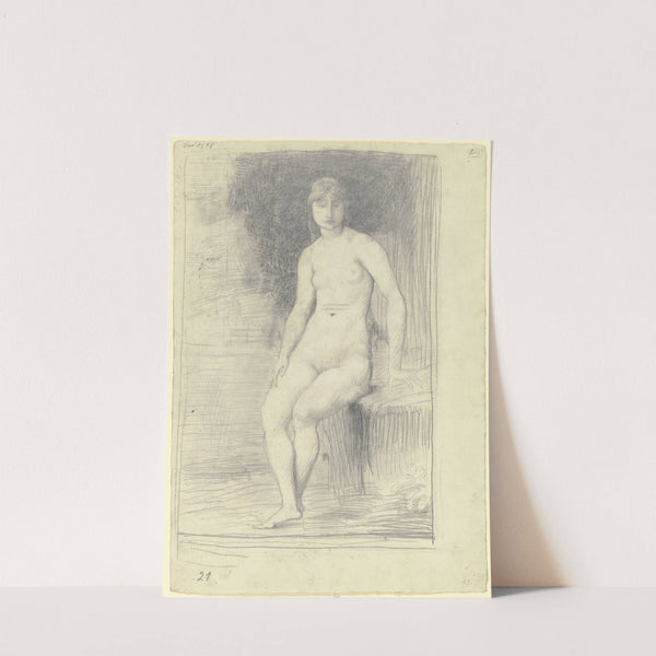 Sitting female nude by Carl Freiherr von Pidoll zu Quintenbach