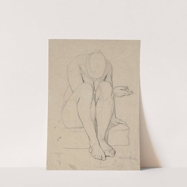 Sitting female nude by Victor Müller