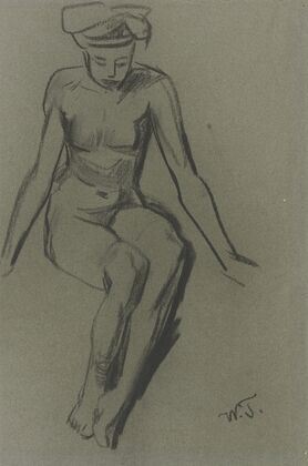 Sitting female nude