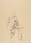 Sitting Man Holding a Trumpet (1887)