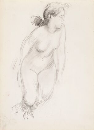 Sitting naked woman