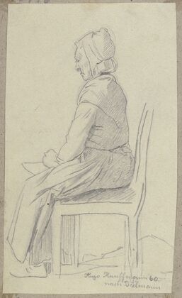 Sitting old woman
