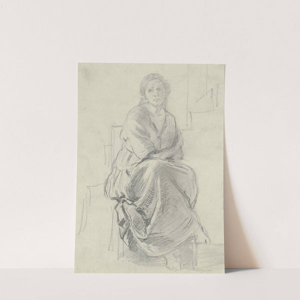 Sitting woman by Anton Burger