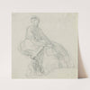 Sitting woman by Anton Burger