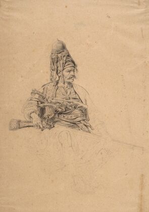 Sitting zeybek with a rifle – study for the painting (1864 - 1876)