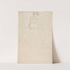 Sitzend von vorne, mit aufgestütztem Kinn (Seated Figure Head-On, Supporting her Chin) by Gustav Klimt
