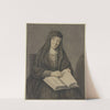 Sitzende alte Frau in einem Buch lesend, sie hält die Brille in der Hand, Kniestück by Johannes Pieter De Frey