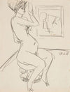 Sitzende auf dem Pantherstuhl (Toilette – Frau vor Spiegel) (1911)