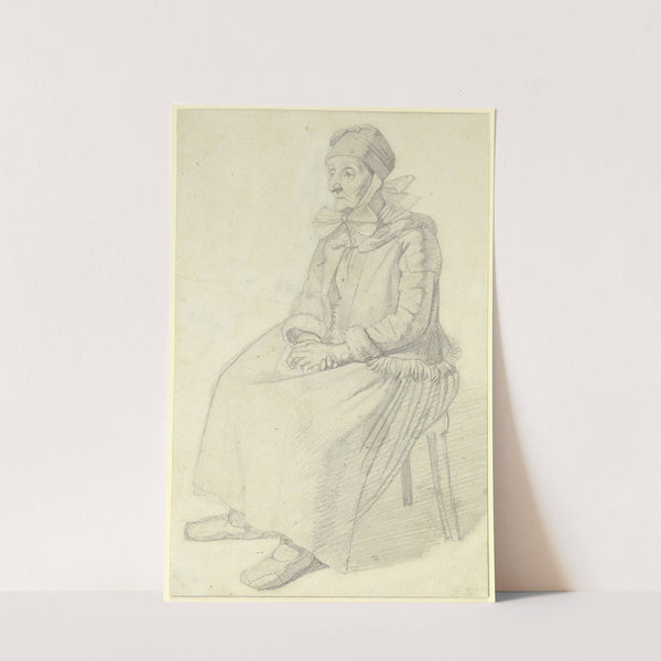 Sitzende Bauersfrau mit in den Schoß gelegten Händen by Georg Friedrich Kersting