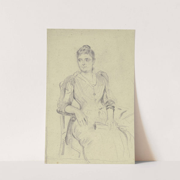Sitzende Dame mit Fächer by Otto Scholderer