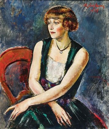 Sitzende Dame mit Pagenkopf (Lisl Schöller)