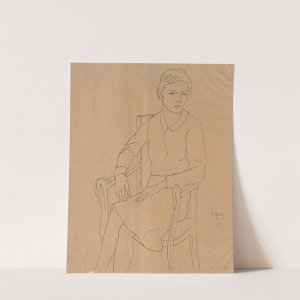 Sitzende Frau auf einem Stuhl by Hermann Lismann