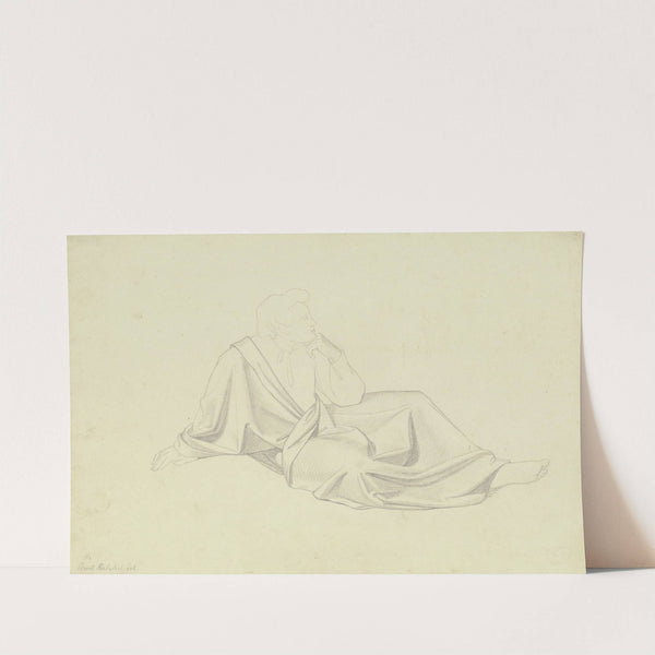 Sitzende Gewandfigur nach rechts by Ernst Rietschel