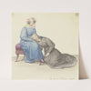 Sitzende Mutter, an ihren Schoß gelehnt ein junges Mädchen (1827) by Marie Ellenrieder