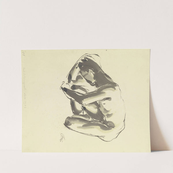 Sitzender, nach links dem Boden entgegen neigender Akt (1923) by Georg Kolbe