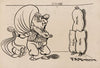 Twelve comic strip frames of Arabic woman running away with young man after argument with her father Pl.12