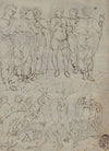 Six Conversing Men and Ten Battling Nudes