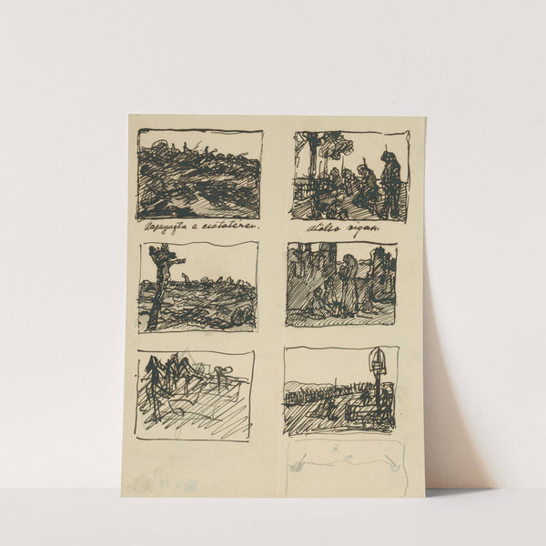Six Drawings from War by Elemír Halász-Hradil