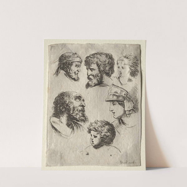 Six Portrait Heads (1649) by Israël Henriet