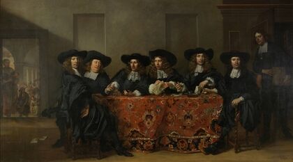 Six Regents and the Housemaster of the Oude Zijds Institute for the Outdoor Relief of the Poor, Amsterdam, 1675 (1675)