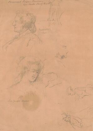 Six sketches of figures