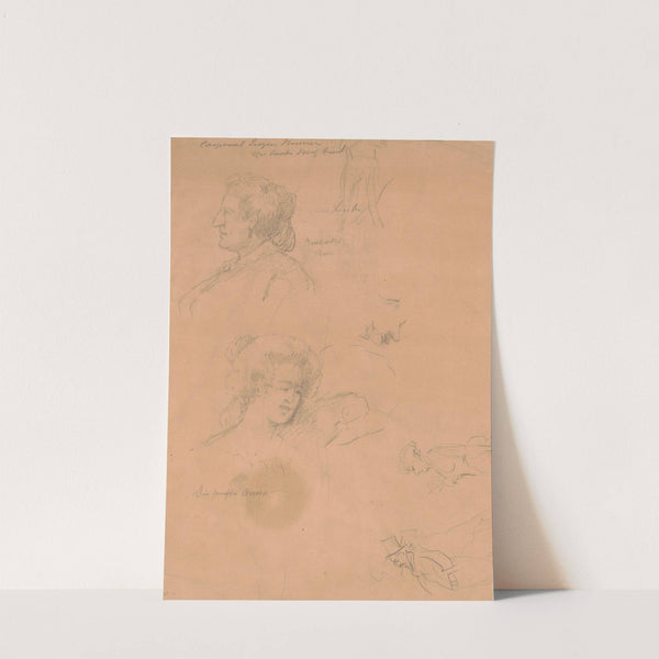 Six sketches of figures by Adolph Metzner