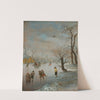 Skaters And A Horse-Drawn Sledge On A Frozen Waterway by Anthonie Verstraelen