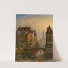 Skaters on a canal in Amsterdam with a view of the Zuiderkerk beyond by Johannes Franciscus Spohler