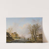 Skaters On A Frozen River, Dordrecht by Willem De Klerk