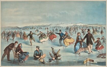 Skating on Central Park, New York. (1861)