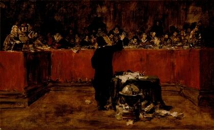 Sketch for a Picture–Columbus before the Council of Salamanca (circa 1876)