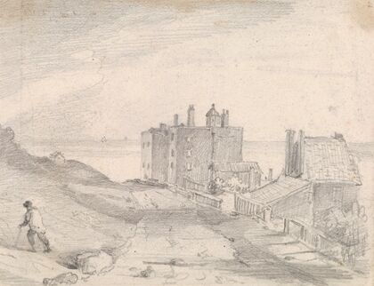 Sketch of a Cliffside Road and Buildings, Hastings