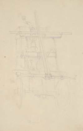 Sketch of a fire engine showing only one bell