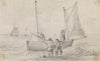 Sketch of a Group Preparing the Sails near the Shore, Hastings