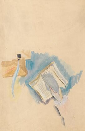 Sketch of a hand holding a book (1930 - 1935)
