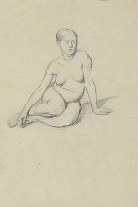 Sketch of a nude female (1842)