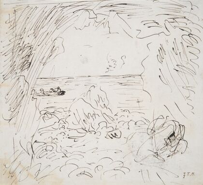Sketch of a Sea View with Boat