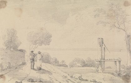 Sketch of a Shore Road near a Platform