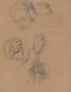Sketch of head and studies of hands of Gniewosz of Dalewice; studies of JagieÅÅo’s hands for the painting ‘Queen Jadwiga’s Oath’
