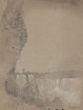 Sketch of Niagara Falls, including Terrapin Tower (1850-1860)