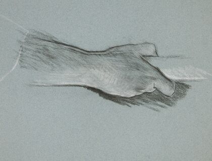 Sketch of one hand grasping a pole