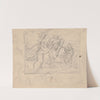 Sketch of the composition &#039;Mermaids luring a young man&#039; by Józef Simmler