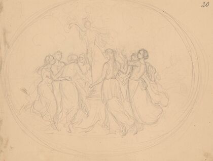 Sketch of the composition to the scene from the first act of the ‘Giselle’ ballet
