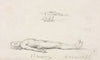 Sketch of the Dead Christ, and Detail Sketch of Loincloth