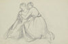 Sketch of the group of the Virgin Mary and Mary Magdalene to the painting ‘Entombment’